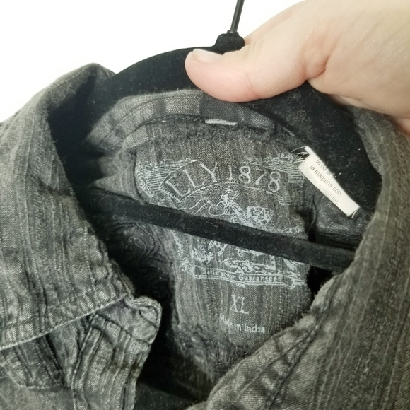 Ely 1878 Size XL  Factory Faded Embroidered  Black Pearl Snaps‎ Oversized - Picture 6 of 10